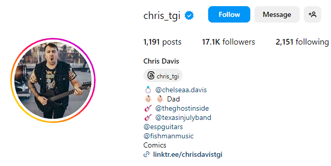 Chris davis weight loss and insta bio